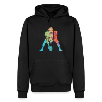 Football américain Sports Garçons Football Enfants - Sweat à capuche Premium bio Homme - noir - Devant - Nico (187cm)