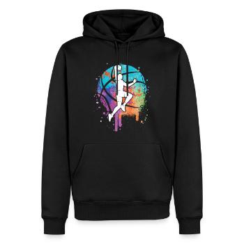 Basketballer Mädchen Kinder Basketball Jungen - Männer Premium Bio Hoodie - Schwarz - Vorne - Nico (187cm)