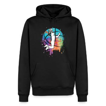 Basketteurs Enfants Filles Basketball Garçons - Sweat à capuche Premium bio Homme - noir - Devant - Nico (187cm)
