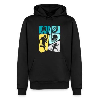 Football américain Hommes Enfants Garçons Football - Sweat à capuche Premium bio Homme - noir - Devant - Nico (187cm)