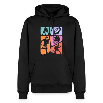 Football américain Enfants Hommes Garçons Football - Sweat à capuche Premium bio Homme - noir - Devant - Nico (187cm)