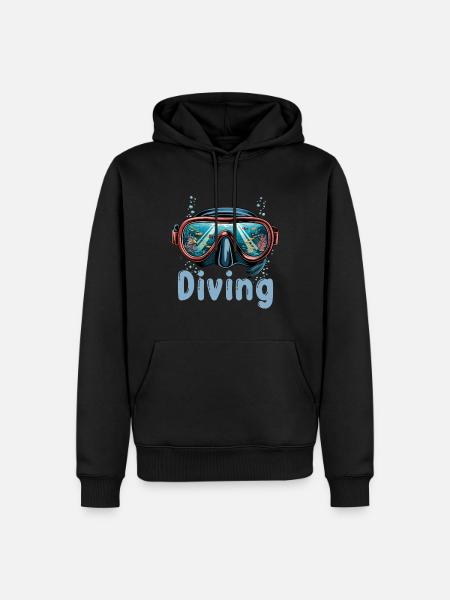 Diver für einen Taucher Sporttaucher Schnorchler - Männer Premium Bio Hoodie - Schwarz