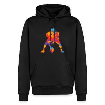 Football américain Coloré Hommes Football masculin - Sweat à capuche Premium bio Homme - noir - Devant - Nico (187cm)