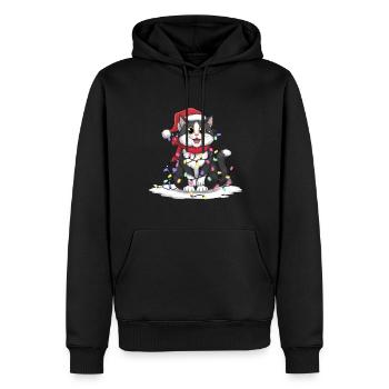 Katze Weihnachten Frohe Weihnachten - Männer Premium Bio Hoodie - Schwarz - Vorne - Nico (187cm)
