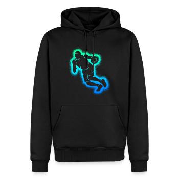 Basketballer Dribbling Herren Basketball Jungen - Männer Premium Bio Hoodie - Schwarz - Vorne - Nico (187cm)