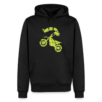 Dirt Biker Garçons Motards Motocross Homme - Sweat à capuche Premium bio Homme - noir - Devant - Nico (187cm)
