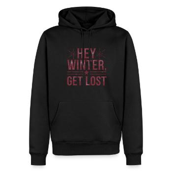 Hey Winter Get Lost - Männer Premium Bio Hoodie - Schwarz - Vorne - Nico (187cm)