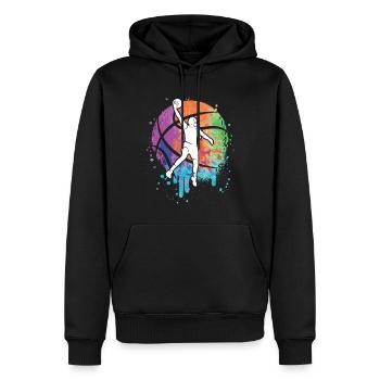 Basketballerin Kinder Basketball Mädchen - Männer Premium Bio Hoodie - Schwarz - Vorne - Nico (187cm)