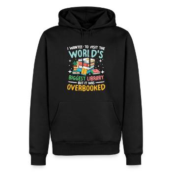 World’s Biggest Library But It Was Overbooked - Männer Premium Bio Hoodie - Schwarz - Vorne - Nico (187cm)