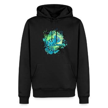 Chameleonaire A Rich Lizard für - Männer Premium Bio Hoodie - Schwarz - Vorne - Nico (187cm)