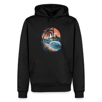 Strand Sunset Beach Sonnenuntergang Meer - Männer Premium Bio Hoodie - Schwarz - Vorne - Nico (187cm)