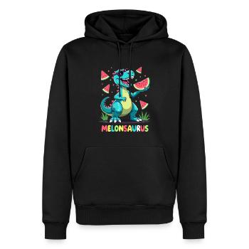 Melonsaurus Lustiger Dinosaurier für einen - Männer Premium Bio Hoodie - Schwarz - Vorne - Nico (187cm)