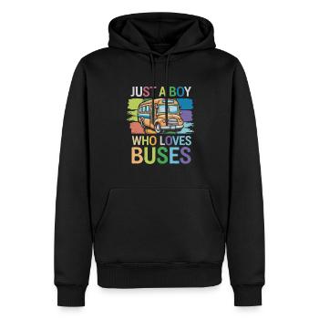 Just a Boy Who Loves Buses for Bus Lovers für - Männer Premium Bio Hoodie - Schwarz - Vorne - Nico (187cm)