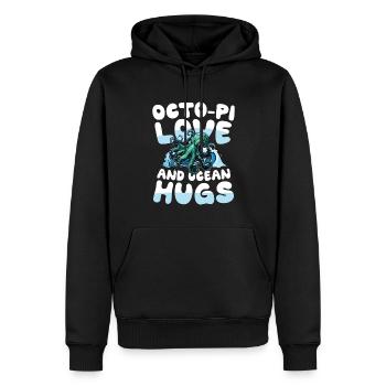 Octo-pi Love And Ocean Hugs - Männer Premium Bio Hoodie - Schwarz - Vorne - Nico (187cm)