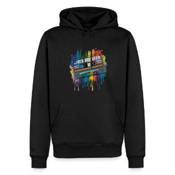 80s Retro Cassette Splash Classic Cassette Tape - Männer Premium Bio Hoodie - Schwarz - Vorne - Nico (187cm)