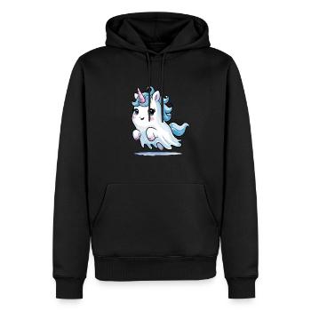 Ghost Unicorn Einhorn Geist Halloween Humor - Männer Premium Bio Hoodie - Schwarz - Vorne - Nico (187cm)