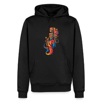 Silhouette féminine Art féminin pour chaque pièce - Sweat à capuche Premium bio Homme - noir - Devant - Nico (187cm)