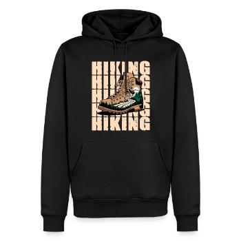 Explore the mountains with your hiking boots - Men’s Premium Organic Hoodie - black - Front - Nico (187cm)