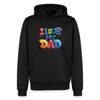Ich Liebe Meinen Papa Buntes Verspieltes Design - Männer Premium Bio Hoodie - Schwarz - Vorne - Nico (187cm)