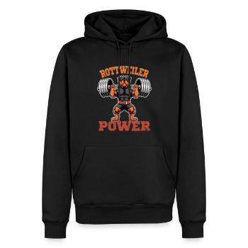 Rottweiler Power : Chien puissant pour la salle de sport et la salle de sport - Sweat à capuche Premium bio Homme - noir - Devant - Nico (187cm)