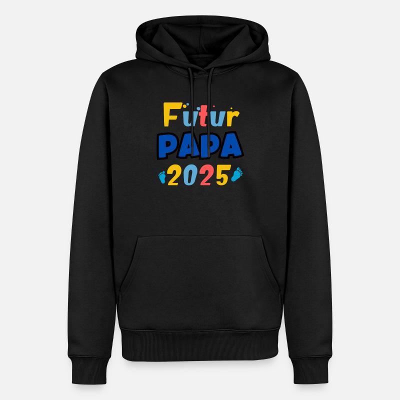 Werdender Papa Junge - Männer Premium Bio Hoodie - Schwarz
