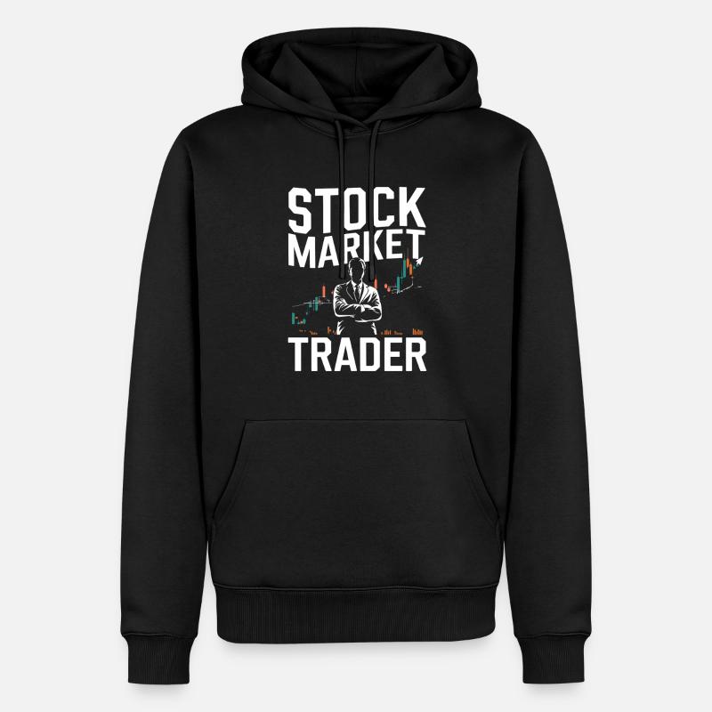 Trader boursier Graphique Trader boursier - Sweat à capuche Premium bio Homme - noir
