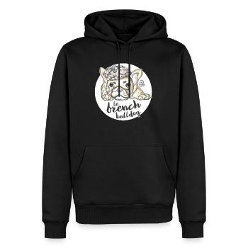 French Bulldog - Männer Premium Bio Hoodie - Schwarz - Vorne - Nico (187cm)