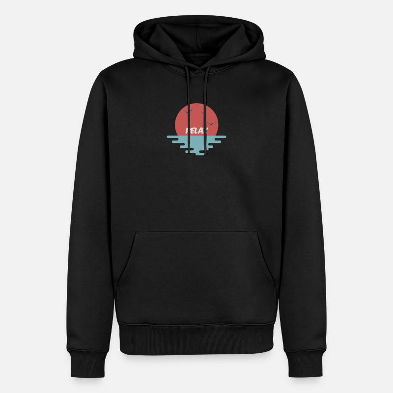 Relax coucher de soleil - Sweat à capuche Premium bio Homme - noir