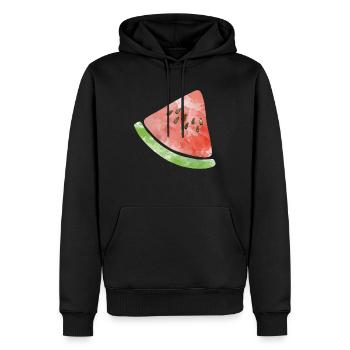 Melone - Männer Premium Bio Hoodie - Schwarz - Vorne - Nico (187cm)