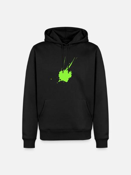 Color blot neon green - Men’s Premium Organic Hoodie - black