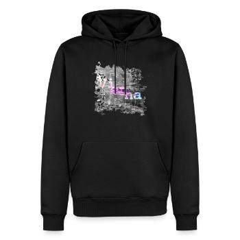 Vienne - Sweat à capuche Premium bio Homme - noir - Devant - Nico (187cm)