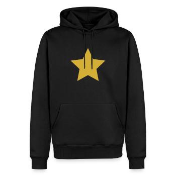 star gold goldener Stern - Männer Premium Bio Hoodie - Schwarz - Vorne - Nico (187cm)
