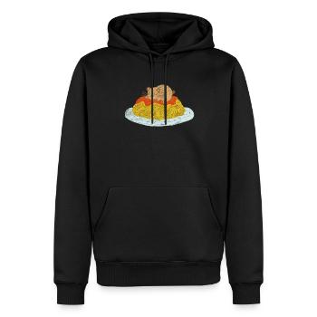 Hamster spaghetti - Sweat à capuche Premium bio Homme - noir - Devant - Nico (187cm)