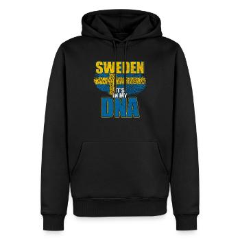 Suède drapeau Scandinavie Stockholm cadeau - Sweat à capuche Premium bio Homme - noir - Devant - Nico (187cm)