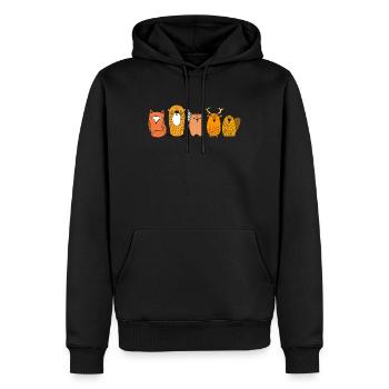 Animaux de la forêt Idée cadeau - Sweat à capuche Premium bio Homme - noir - Devant - Nico (187cm)