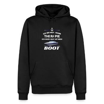 Traitement et bateau bateau bateau à moteur bateau de plaisance port - Sweat à capuche Premium bio Homme - noir - Devant - Nico (187cm)