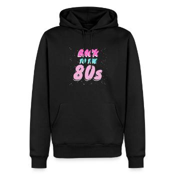 Zurück in die 80er Retro-Vibes für echte 80s-Fans - Männer Premium Bio Hoodie - Schwarz - Vorne - Nico (187cm)