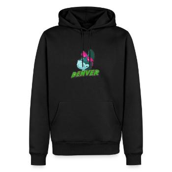 Denver qui sourit - Sweat à capuche Premium bio Homme - noir - Devant - Nico (187cm)