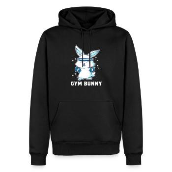 Gym Bunny – Motivateur mignon pour les fans de sport - Sweat à capuche Premium bio Homme - noir - Devant - Nico (187cm)