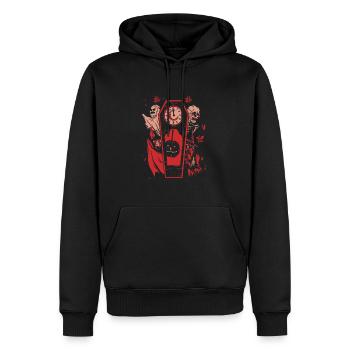 Gruselige Sarguhr: Mitternacht im Monsterreich - Männer Premium Bio Hoodie - Schwarz - Vorne - Nico (187cm)
