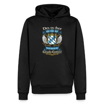 Stolzer Bayer durch die Gnade Gottes - Männer Premium Bio Hoodie - Schwarz - Vorne - Nico (187cm)