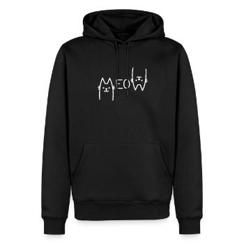 Motif de chat minimaliste pour les amoureux des chats - Sweat à capuche Premium bio Homme - noir - Devant - Nico (187cm)