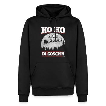 Ho Ho Hoit di Goschn – Design de Noël amusant - Sweat à capuche Premium bio Homme - noir - Devant - Nico (187cm)