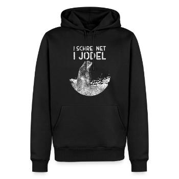 Murmeltiere und Jodeln - Alpen Humor - Männer Premium Bio Hoodie - Schwarz - Vorne - Nico (187cm)