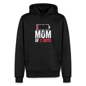 Maman de 2 garçons Idée de cadeau drôle pour les mamans - Sweat à capuche Premium bio Homme - noir - Devant - Nico (187cm)