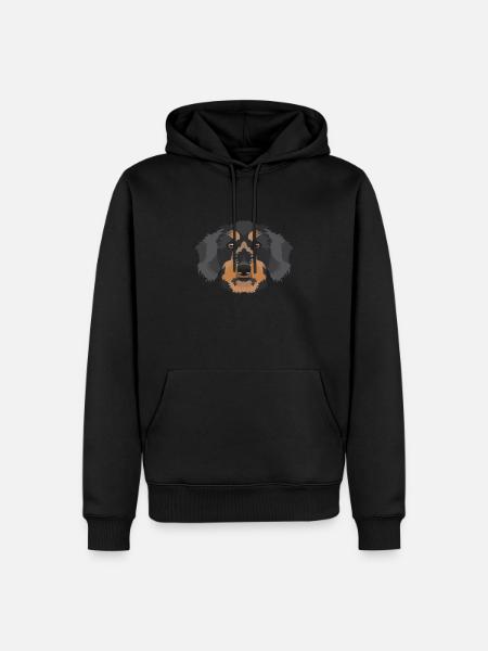 Smiling rough-haired dachshund - Men’s Premium Organic Hoodie - black