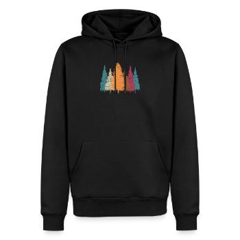 Idée cadeau Retro Forest Nature - Sweat à capuche Premium bio Homme - noir - Devant - Nico (187cm)