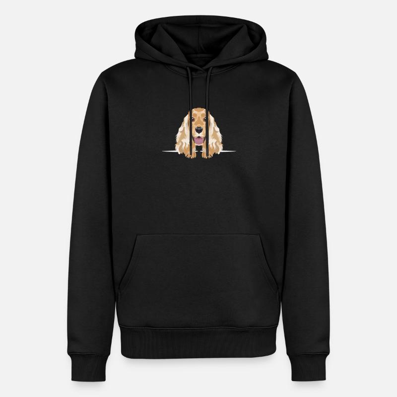 Lächelnder English Cocker Spaniel - Männer Premium Bio Hoodie - Schwarz