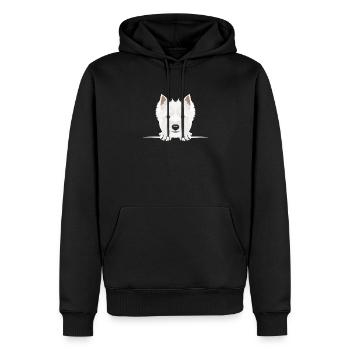 Lächelnder West Highland White Terrier - Männer Premium Bio Hoodie - Schwarz - Vorne - Nico (187cm)