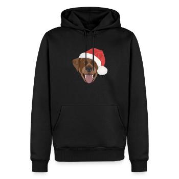 Noël du Labrador - Sweat à capuche Premium bio Homme - noir - Devant - Nico (187cm)